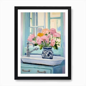 A Vase With Carnation, Flower Bouquet 4 Art Print