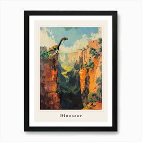 Dinosaur In A Rocky Landscape Painting 1 Poster Art Print