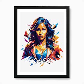 Cardi B 03 Portrait Music WPAP Pop Art Art Print