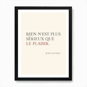 Le PLAISIR. French Quote Typography Poster