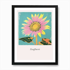 Sunflower 1 Square Flower Illustration Poster Art Print