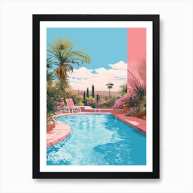 An Illustration In Pink Tones Of  Greens Pool Australia 1 Poster