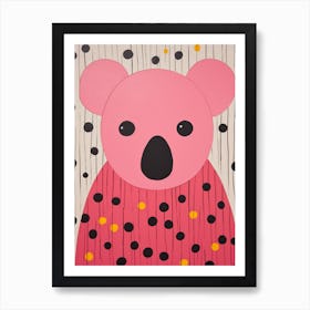 Pink Polka Dot Koala 2 Art Print