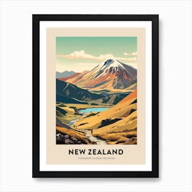 Tongariro Alpine Crossing New Zealand 1 Vintage Hiking Travel Poster Art Print