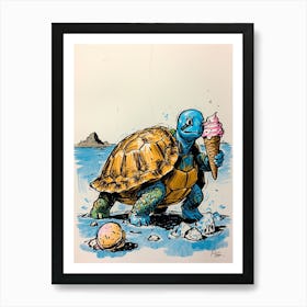 Turtle Ice Cream Art Print