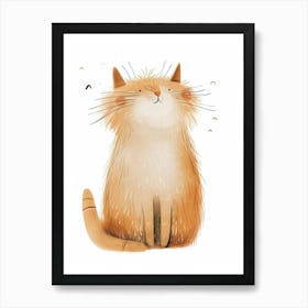 Turkish Angora Cat Clipart Illustration 4 Art Print