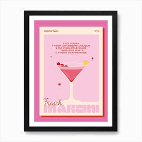 French Martini Cocktail Art Print