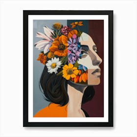 Flowers In The Head 3 Art Print