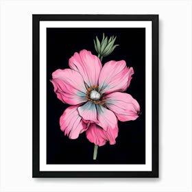 Pink Cosmos Flower 1 Art Print