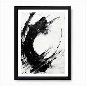 Movement Abstract Black And White 3 Art Print