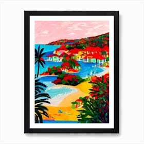 Cane Garden Bay, British Virgin Islands Hockney Style Art Print