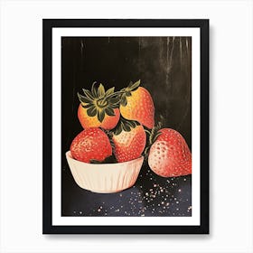 Art Deco Strawberry Still Life Art Print