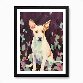 A Basenji Dog Painting, Impressionist 4 Art Print