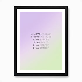 Affirmations Gradient 2 Art Print