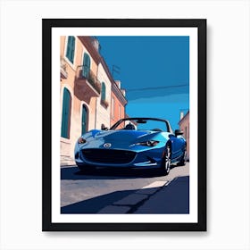 A Mazda Mx 5 Miata In French Riviera Car Illustration 1 Art Print