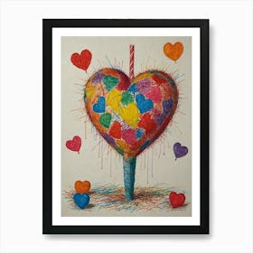 Heart On A Stick 1 Art Print