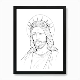 Line Art Inspired By The Yellow Christ 1 Art Print