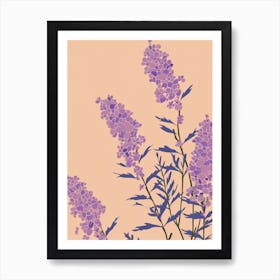 Lavender Flower Big Bold Illustration 3 Art Print