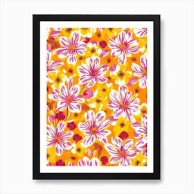 Crocus Floral Print Warm Tones 2 Flower Art Print