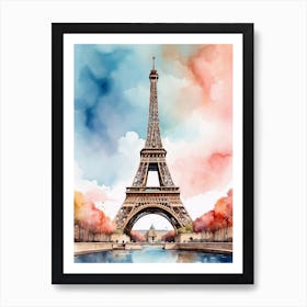 Watercolor Eiffel Tower Paris 1 Art Print