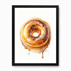 Bourbon Glazed Donut Cute Neon 6 Art Print