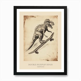 Dimetrodon Vintage Dinosaur Poster 4 Art Print