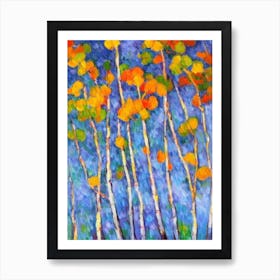 Quaking Aspen 1 Seedlings tree Abstract Block Colour Art Print