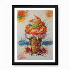 Ice Cream Cone 101 Art Print
