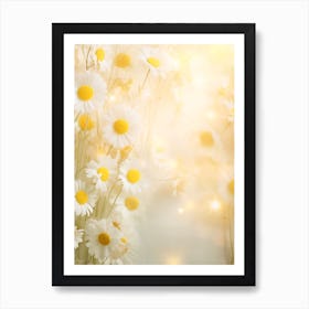 Daisy Flowers Background Art Print