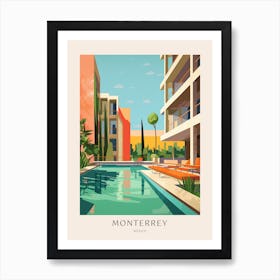 Monterrey, Mexico 2 Midcentury Modern Pool Poster Art Print