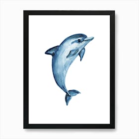 Dolphin Watercolor Painting Art Print