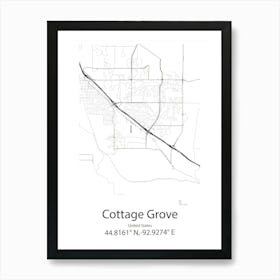 Cottage Grove,United States Minimalist Map 1 Art Print