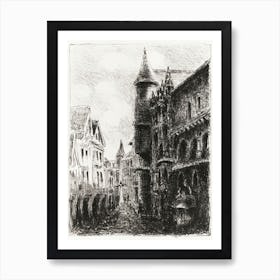 Rue Saint Romain, Rouen, 1st Plate (1896), Camille Pissarro Art Print