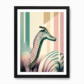 Hadrosaurus Pastel Dinosaur Art Print