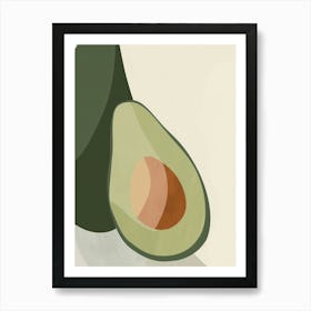 Avocado Close Up Illustration 7 Art Print