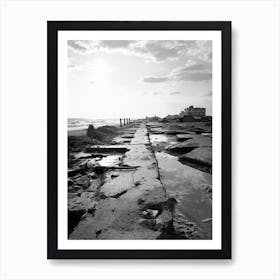 Ostia, Italy, Black And White Photography 4 Art Print