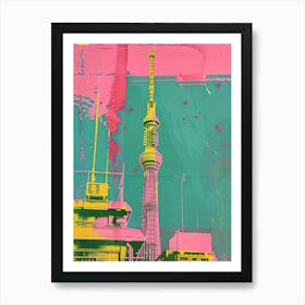 Tokyo Skytree Duotone Silkscreen 1 Art Print