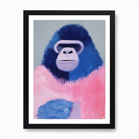 Playful Illustration Of Gorilla For Kids Room 4 Art Print