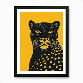 Yellow Black Panther 2 Art Print