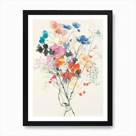 Gypsophila 2 Collage Flower Bouquet Art Print