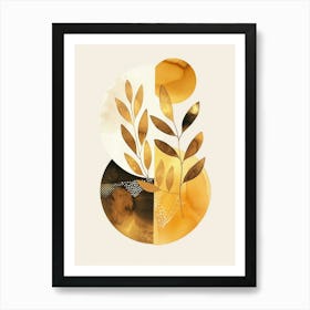 Abstract Gold Leaf Painting 1 Art Print