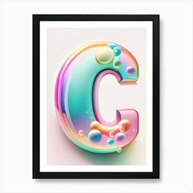 C, Alphabet Bubble Rainbow 1 Art Print