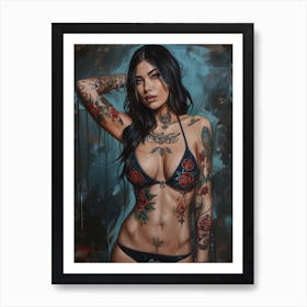Tattooed Woman 1 Art Print