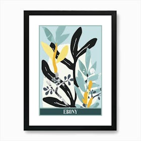 Ebony Tree Flat Illustration 3 Poster Art Print