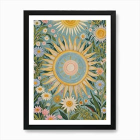 Sun And Flowers Art Print