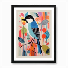 Colourful Scandi Bird Carolina Chickadee 3 Art Print