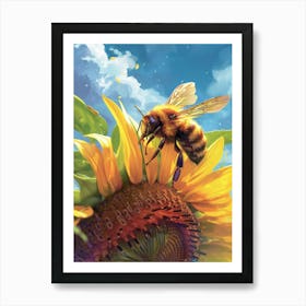 Andrena Bee Storybook Illustration 6 Art Print
