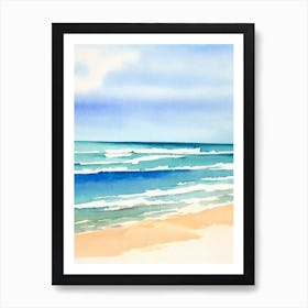 Greenmount Beach, Australia Watercolour Art Print