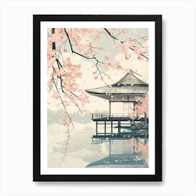 Kyoto Japan 9 Retro Illustration Art Print