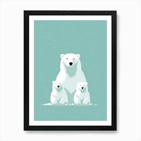 Frozen Moments; Polar Bear Family Chronicles Art Print